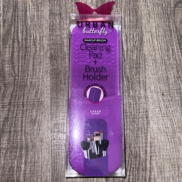 4-Piece Pro Eye Brush Set + Makeup Brush Cleaning Pad & Holder with Suction Cup - Picture 4 of 5